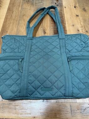 Vera Bradley Quilted Performance Twill Tote/Travel Bag - Olive Leaf